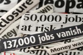 Image of headlines featuring current job loss numbers